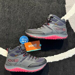 Hoka One One Tor Tech Mid Womens 8.5 Gray Pink Waterproof Hiking Boots eVent New